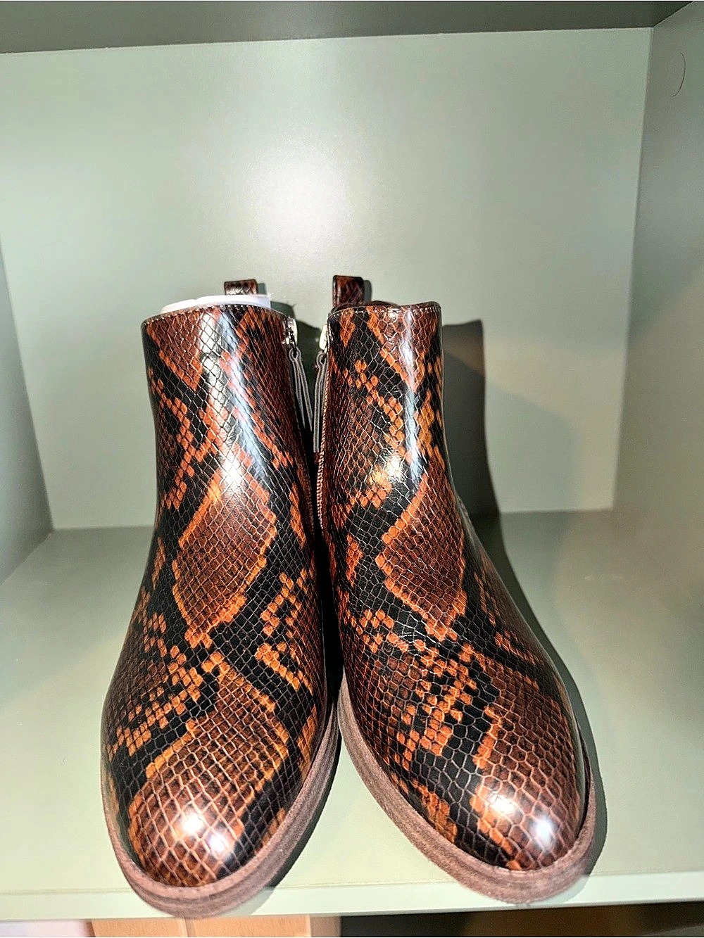 SOUL Snake Print Ankle Boots Brown & Black New Womens 7.5